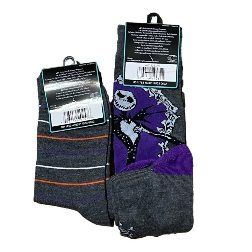 Disneys Tim Burtons The Nightmare Before Christmas Womens Socks 2Pairs (Sz 4-10)